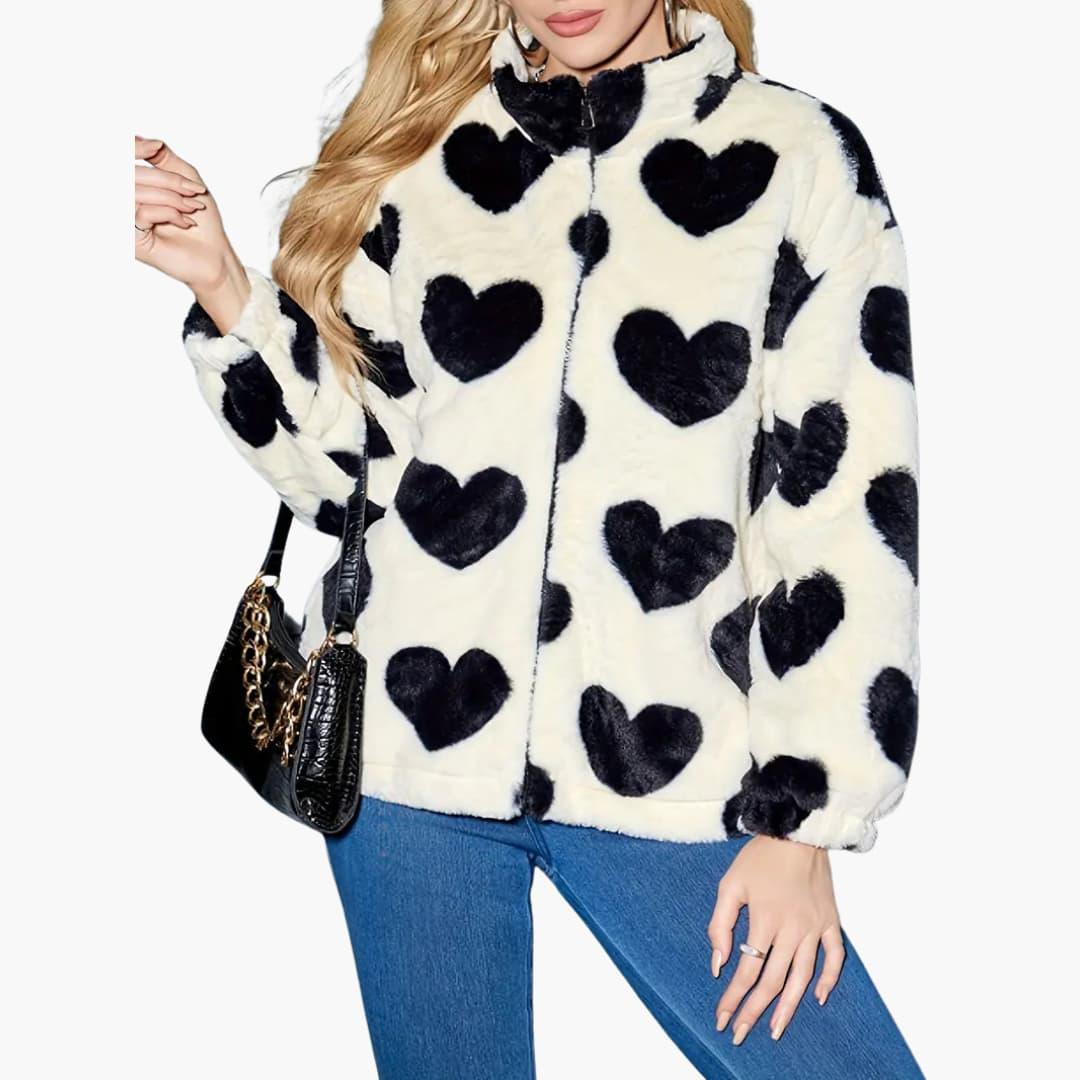 BerlinGlamour | Imitatiebontjas met hartjesmotief voor dames 0