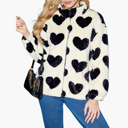 BerlinGlamour | Imitatiebontjas met hartjesmotief voor dames 0