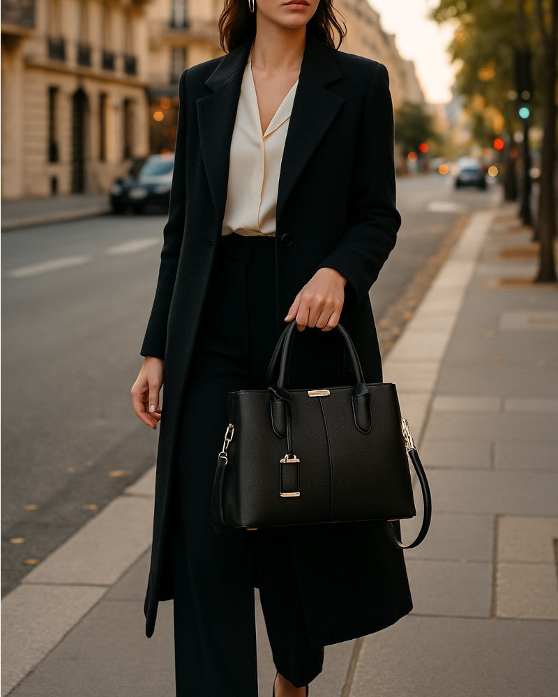 BerlinGlamour | Ingetogen luxe leren handtas voor dames in designerstijl 3