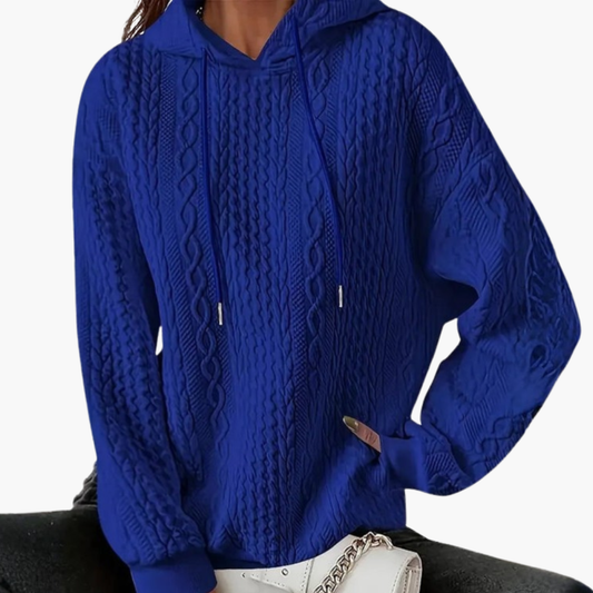 BerlinGlamour | Kabelgebreide hoodie voor dames 0