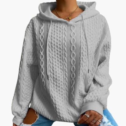 BerlinGlamour | Kabelgebreide hoodie voor dames 1