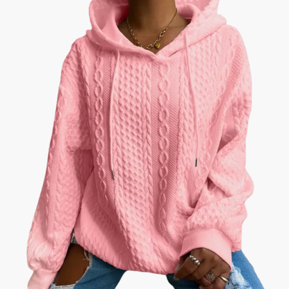 BerlinGlamour | Kabelgebreide hoodie voor dames 2