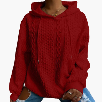 BerlinGlamour | Kabelgebreide hoodie voor dames 4