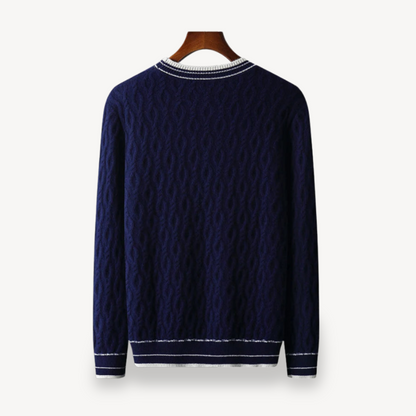 BerlinGlamour | Kabelgebreide merinowoltrui voor heren 2