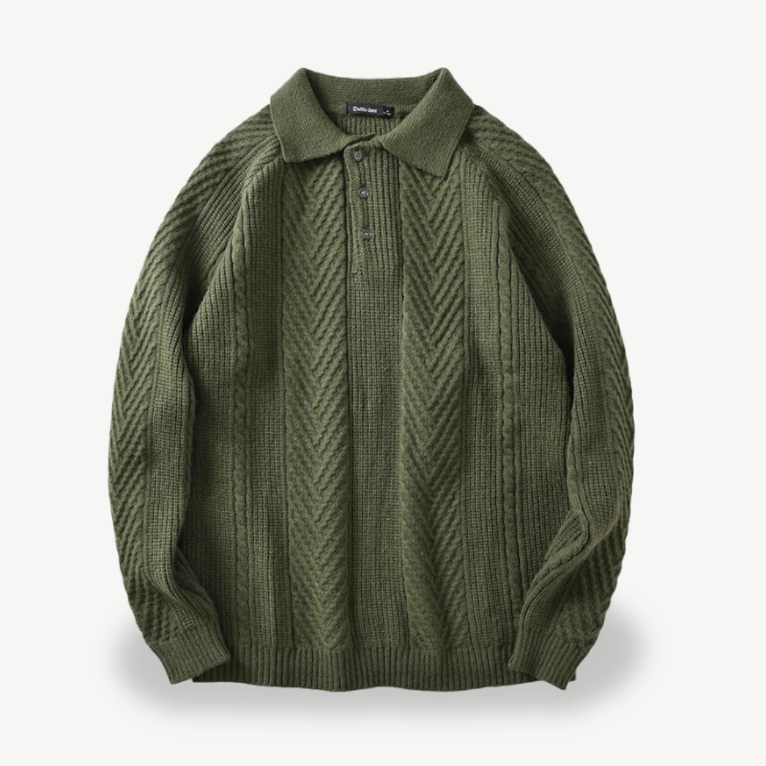 BerlinGlamour | Kabelgebreide polotrui voor heren 1