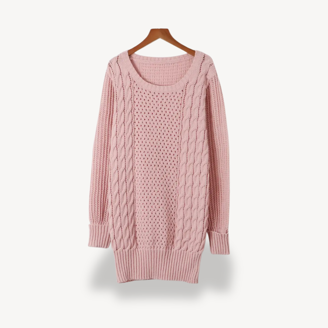 BerlinGlamour | Kabelgebreide trui-jurk voor dames 0