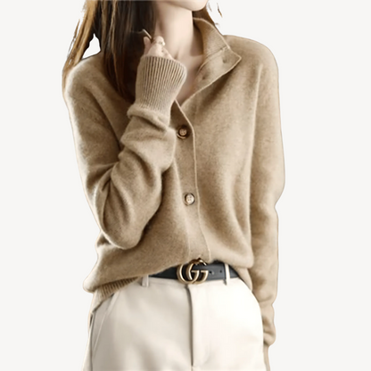 BerlinGlamour | Kasjmiertrui met button-downkraag 0