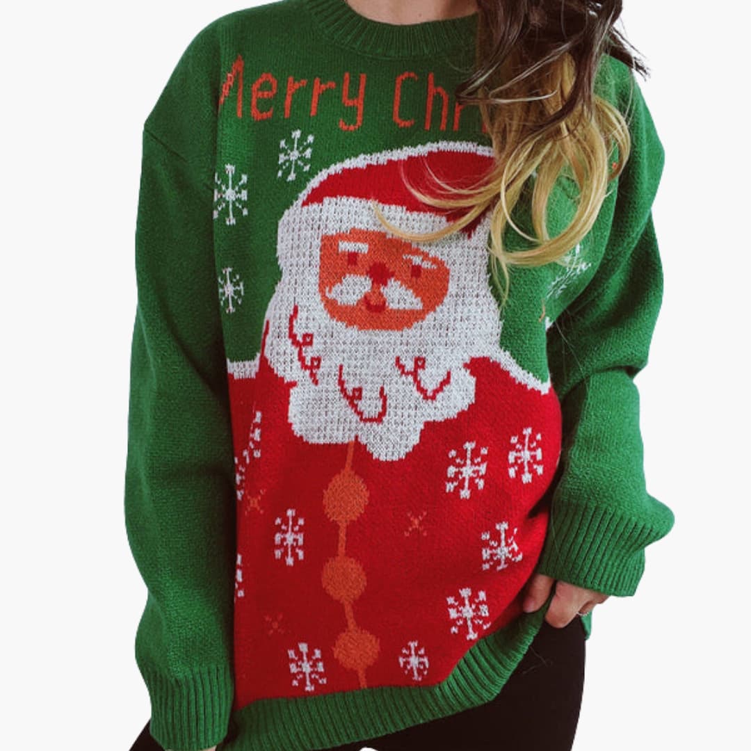 BerlinGlamour | Kersttrui voor dames met feestelijk kerstmanmotief 4
