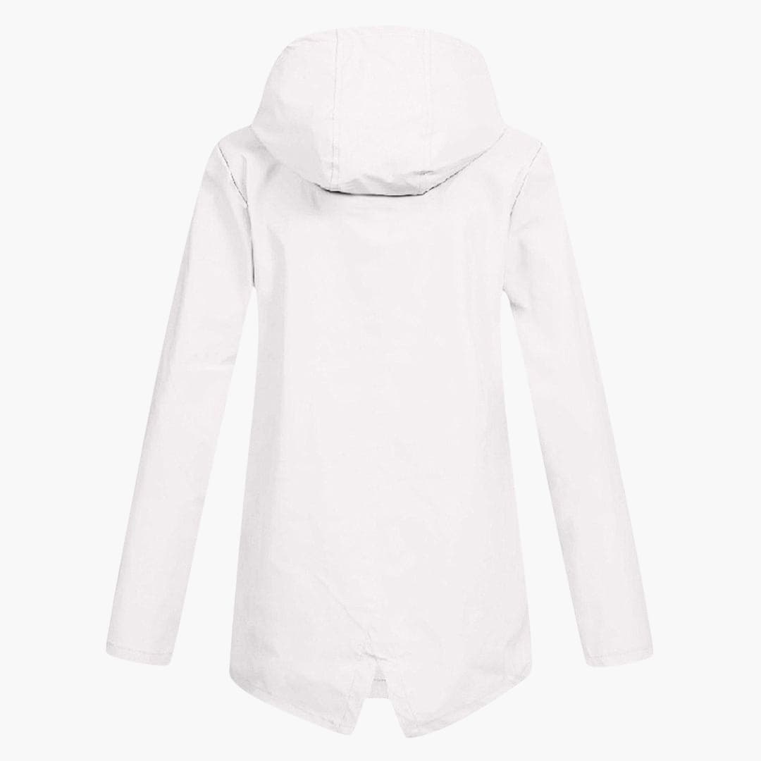 BerlinGlamour | Korte regenjas voor dames met capuchon en rits 8