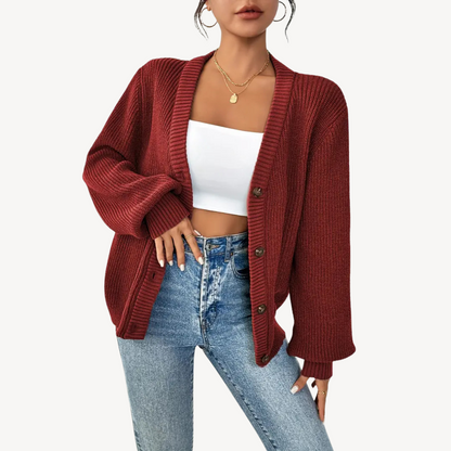 BerlinGlamour | Lang mouwen vest met knoopsluiting aan de voorkant voor dames 1