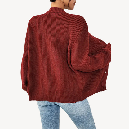 BerlinGlamour | Lang mouwen vest met knoopsluiting aan de voorkant voor dames 6