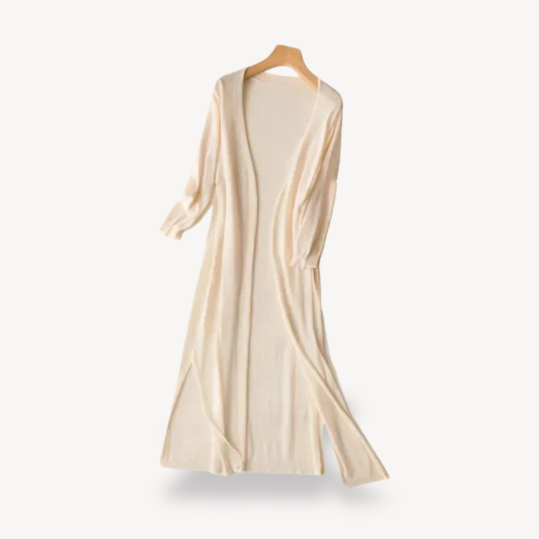 BerlinGlamour | Lange gebreide dustercardigan voor dames 0