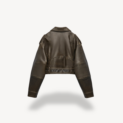 BerlinGlamour | Leren bikerjack voor dames 5