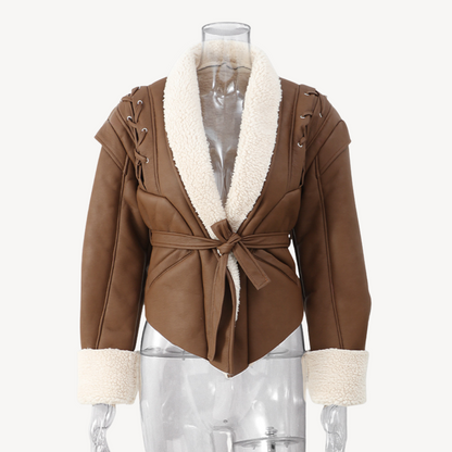 BerlinGlamour | Leren pufferblazer voor dames 0