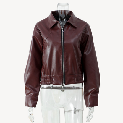 BerlinGlamour | Leren pufferblazer voor dames 1