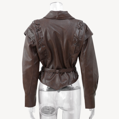 BerlinGlamour | Leren pufferblazer voor dames 4