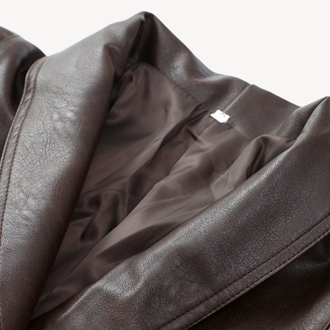 BerlinGlamour | Leren pufferblazer voor dames 6