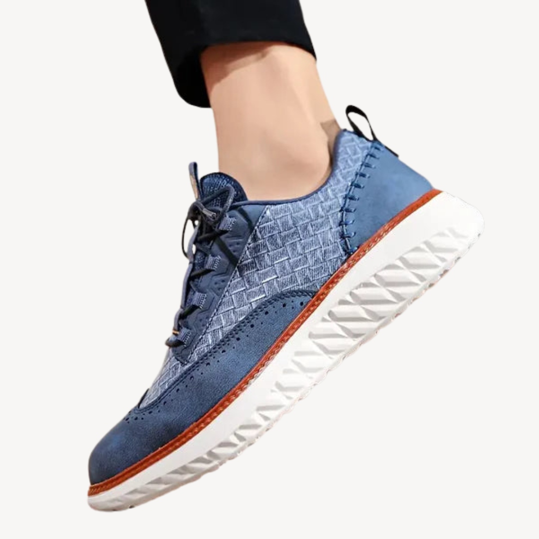 BerlinGlamour | Lichtgewicht mesh leren sneakers voor heren 1