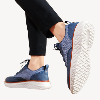 BerlinGlamour | Lichtgewicht mesh leren sneakers voor heren 2