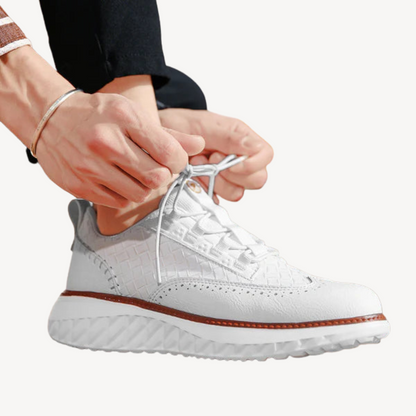 BerlinGlamour | Lichtgewicht mesh leren sneakers voor heren 3