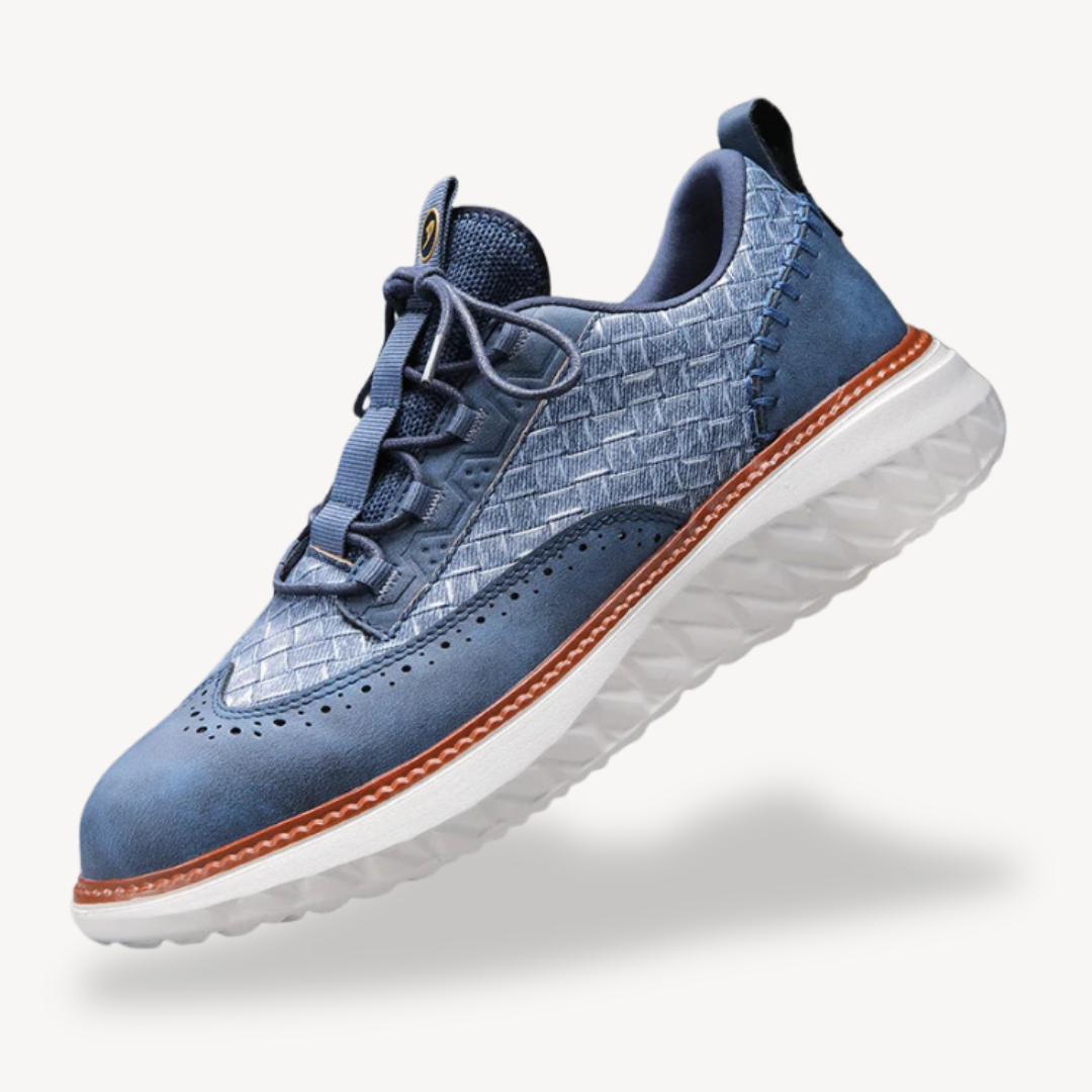 BerlinGlamour | Lichtgewicht mesh leren sneakers voor heren 4