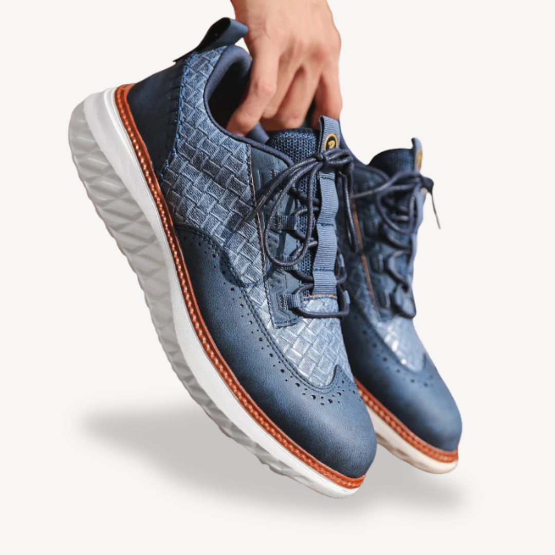 BerlinGlamour | Lichtgewicht mesh leren sneakers voor heren 5