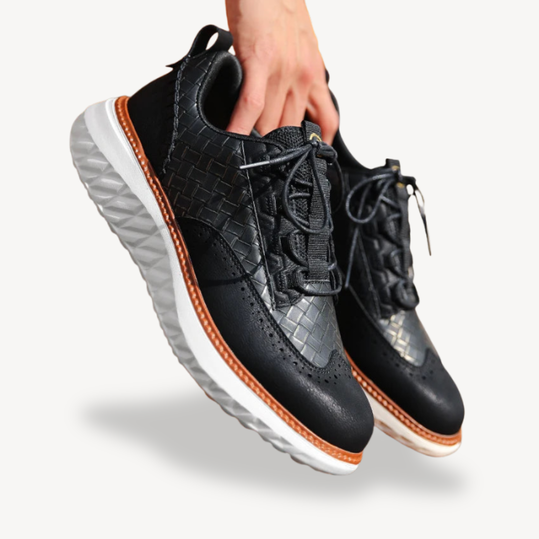 BerlinGlamour | Lichtgewicht mesh leren sneakers voor heren 7