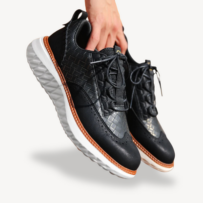 BerlinGlamour | Lichtgewicht mesh leren sneakers voor heren 7