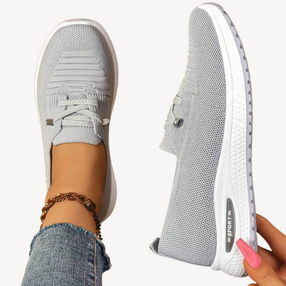 BerlinGlamour | Lichtgrijze orthopedische instapsneakers voor dames 3