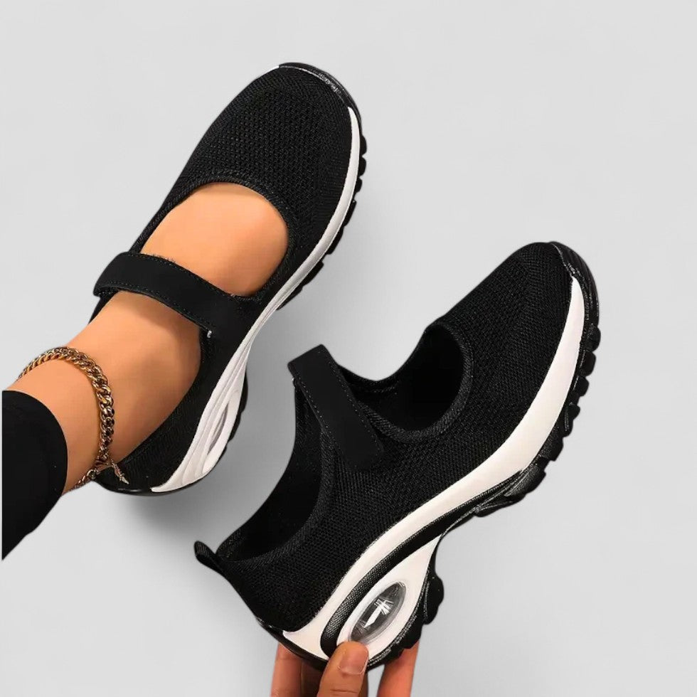 BerlinGlamour | Orthopedische, ademende wandelschoenen met klittenbandsluiting voor dames 0