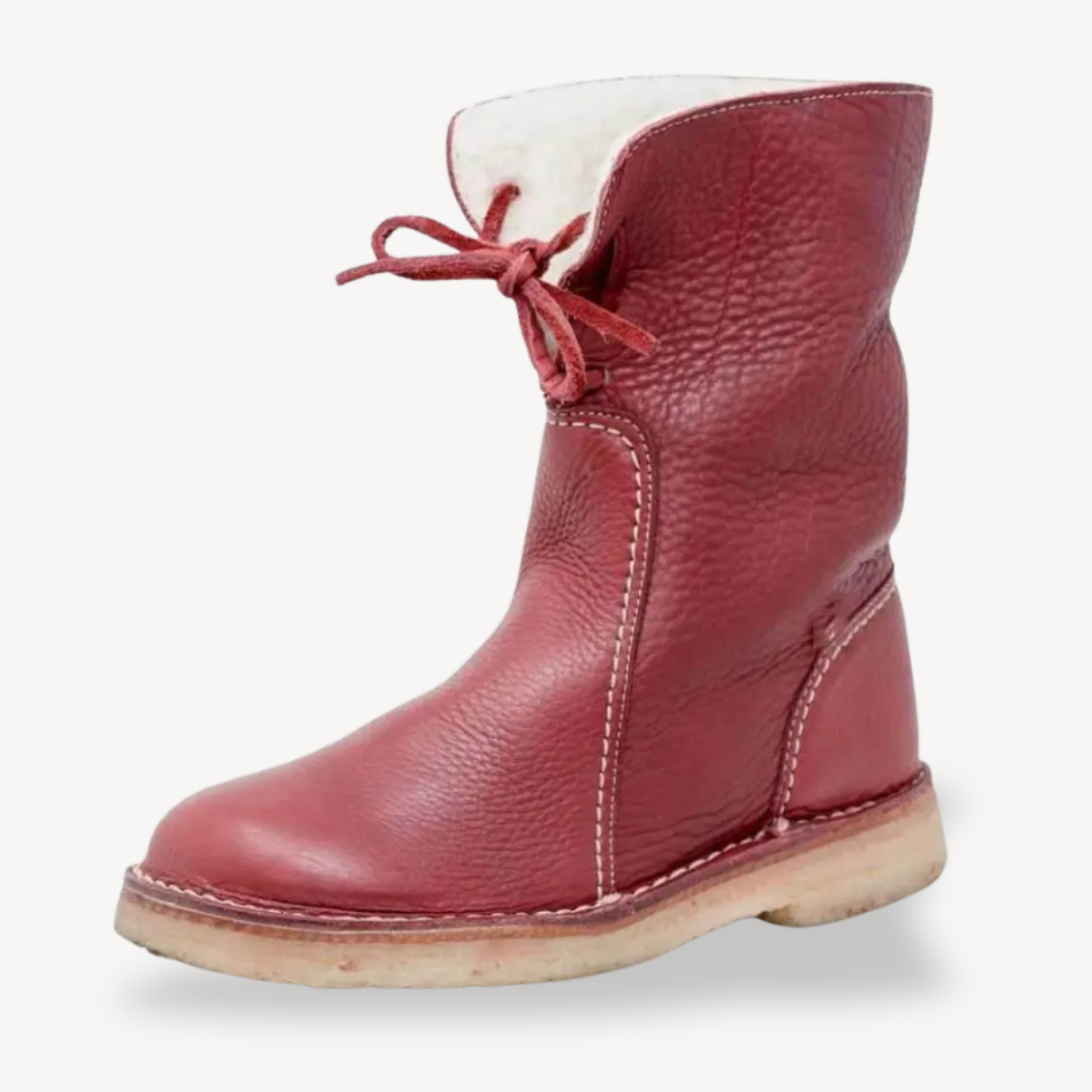 BerlinGlamour | Orthopedische, verstelbare leren enkellaarsjes met vetersluiting 0