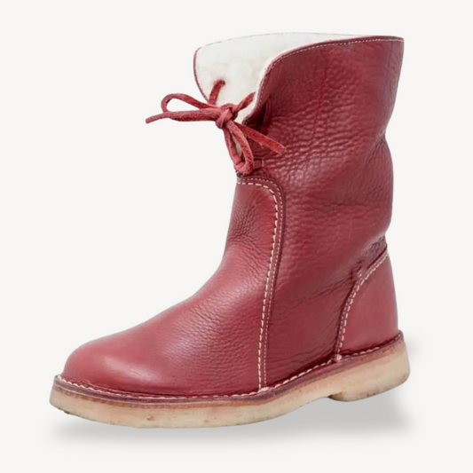 BerlinGlamour | Orthopedische, verstelbare leren enkellaarsjes met vetersluiting 0