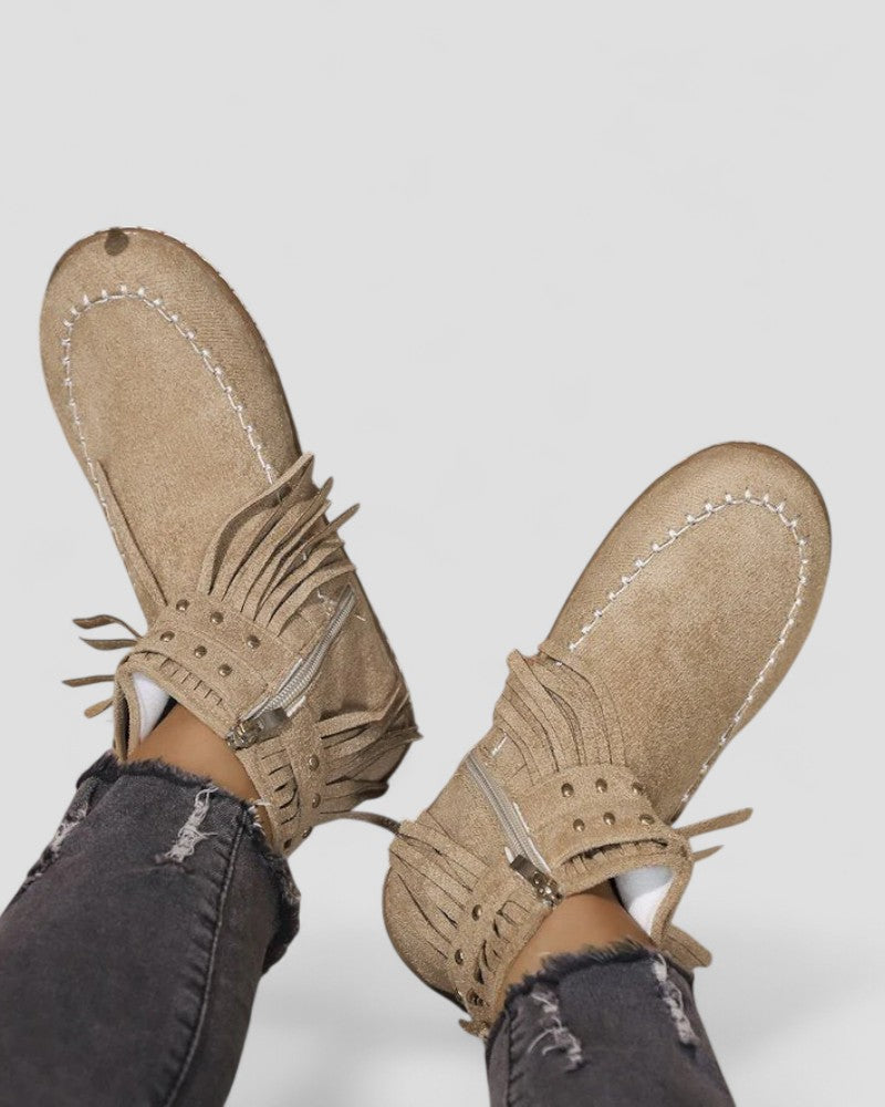 BerlinGlamour | Orthopedische enkellaarsjes met franjes voor dames 5