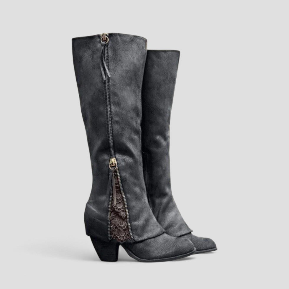 BerlinGlamour | Orthopedische knielaarzen met rits voor dames 0