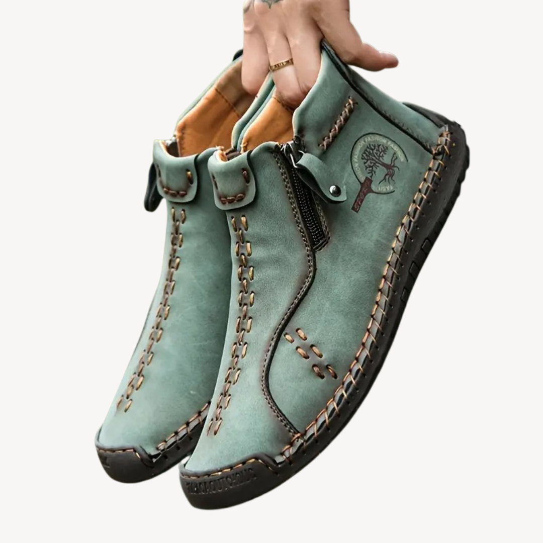 BerlinGlamour | Orthopedische leren laarzen met rits voor heren 3