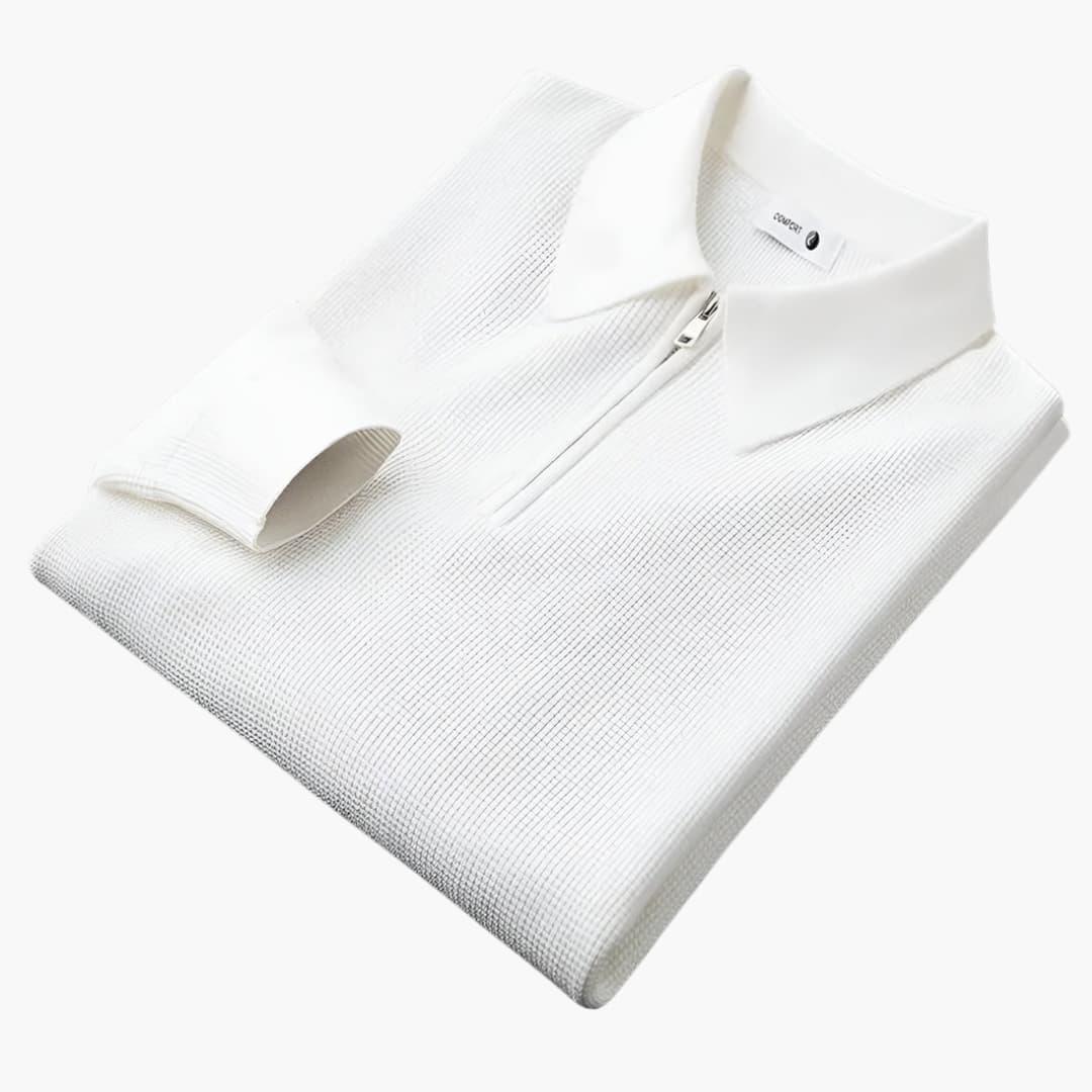 BerlinGlamour | Poloshirt met textuurbreisel voor heren 0