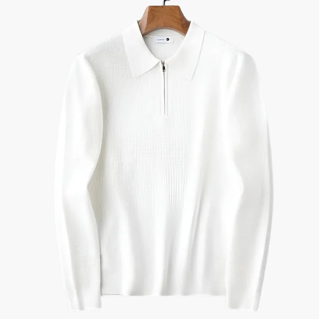 BerlinGlamour | Poloshirt met textuurbreisel voor heren 1