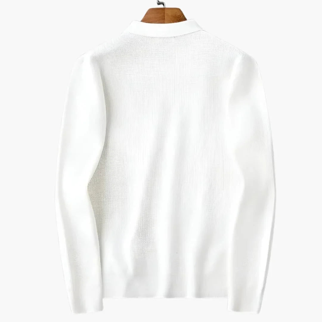 BerlinGlamour | Poloshirt met textuurbreisel voor heren 2