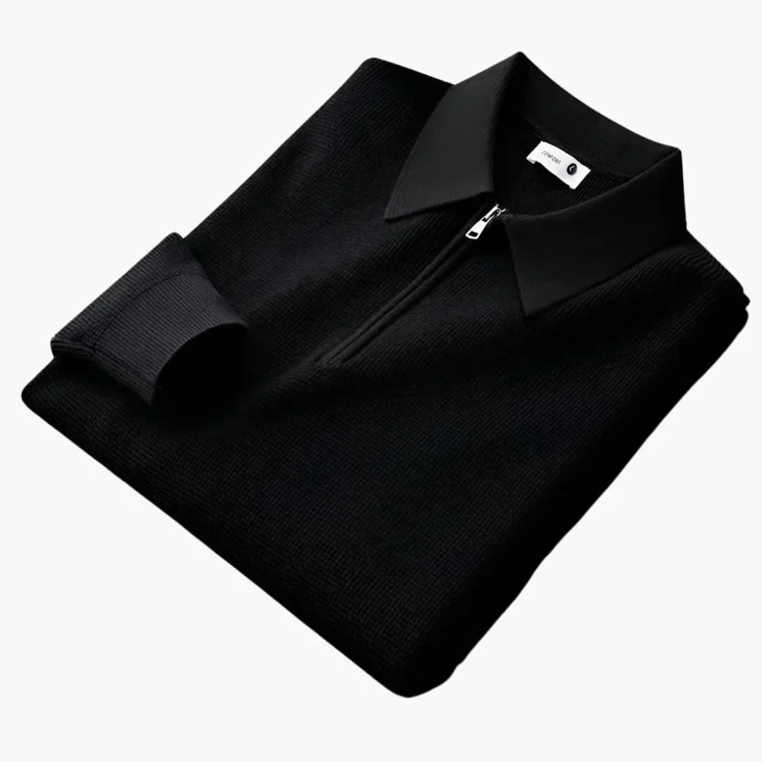 BerlinGlamour | Poloshirt met textuurbreisel voor heren 3