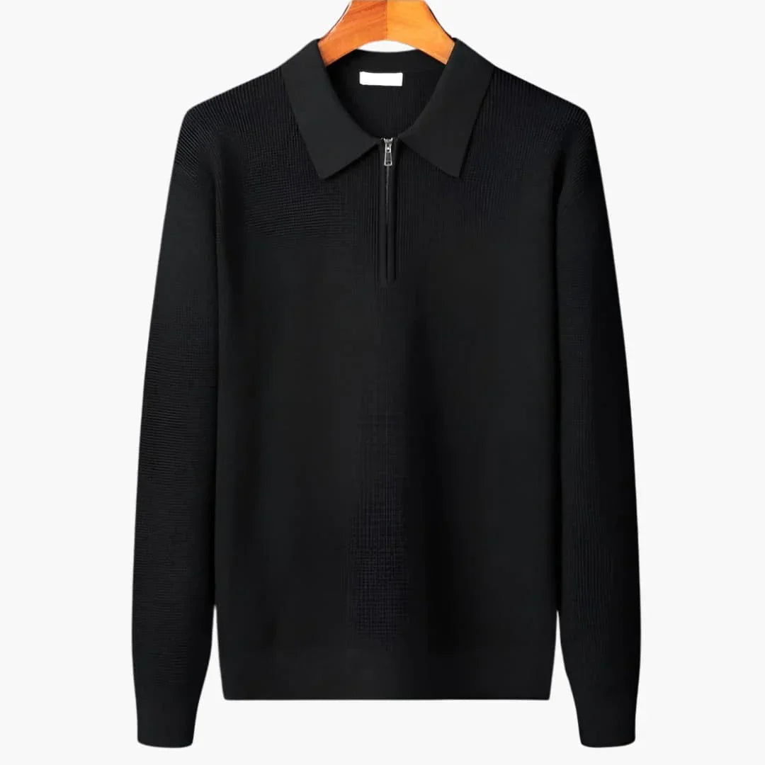 BerlinGlamour | Poloshirt met textuurbreisel voor heren 4