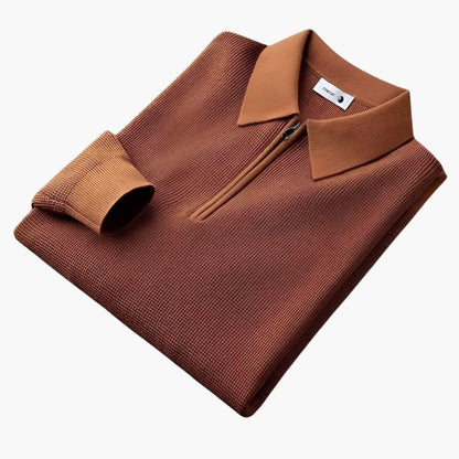 BerlinGlamour | Poloshirt met textuurbreisel voor heren 5