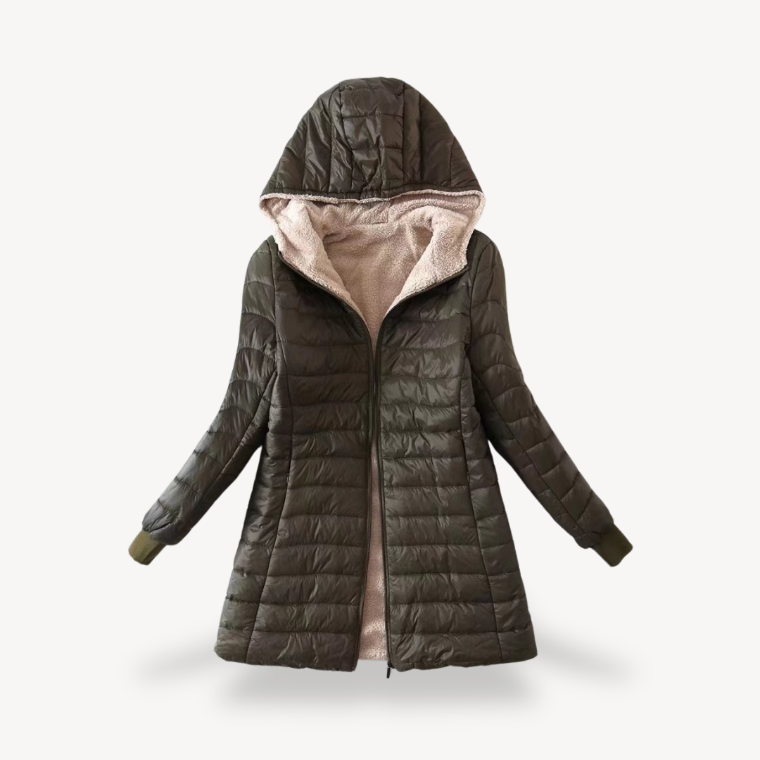 BerlinGlamour | Pufferjas met sherpa voering voor dames 2