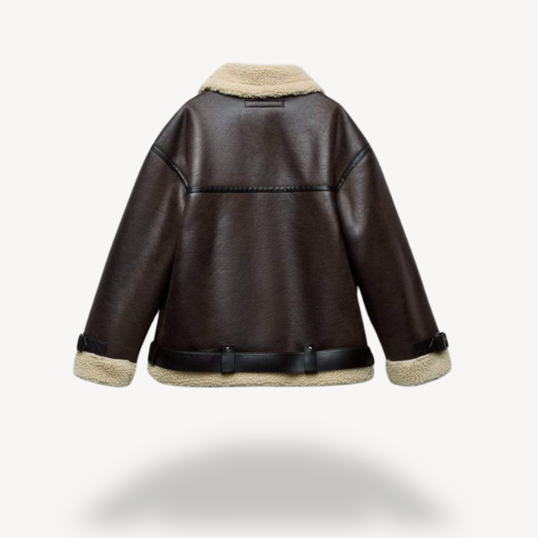 BerlinGlamour | Shearling bikerjack voor dames 1