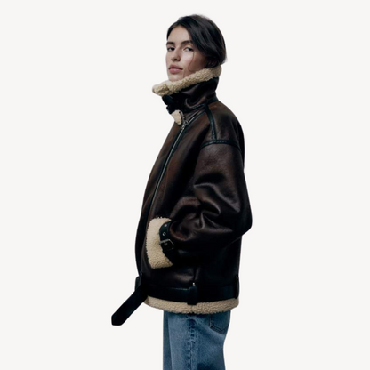 BerlinGlamour | Shearling bikerjack voor dames 2