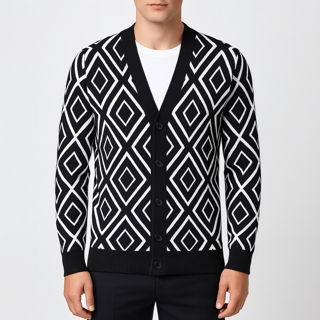 BerlinGlamour | Slanke jacquardcardigan 0