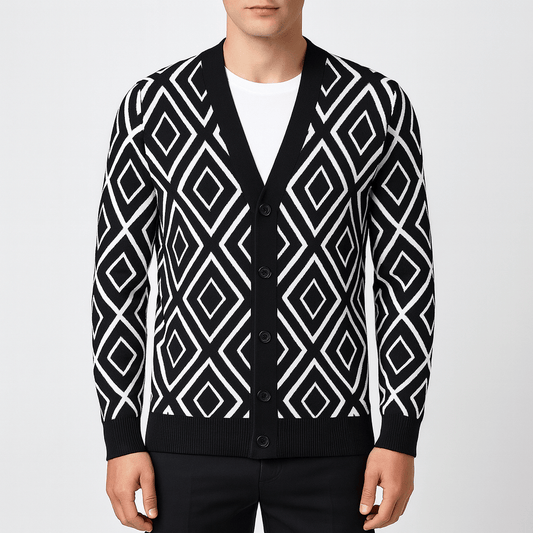 BerlinGlamour | Slanke jacquardcardigan 0