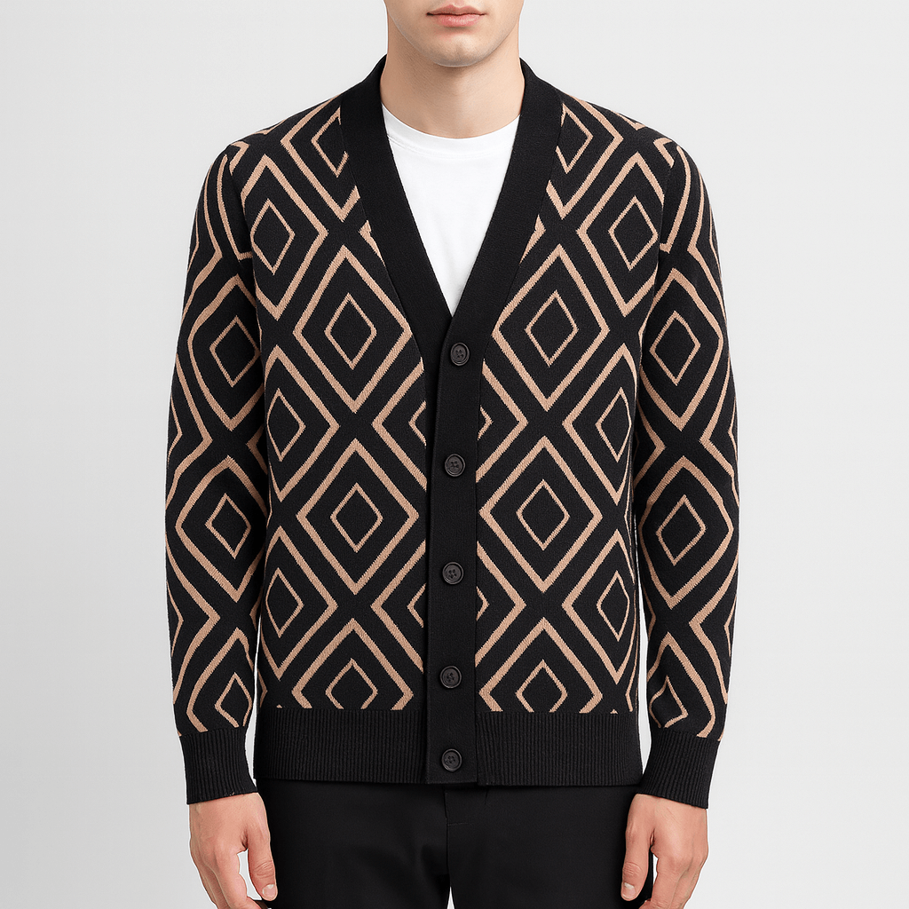 BerlinGlamour | Slanke jacquardcardigan 1