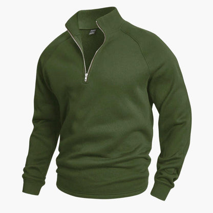 BerlinGlamour | Stijlvolle gebreide trui met halve rits voor heren 1