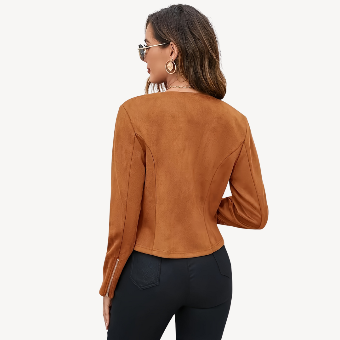 BerlinGlamour | Suède jack met rits voor dames 1