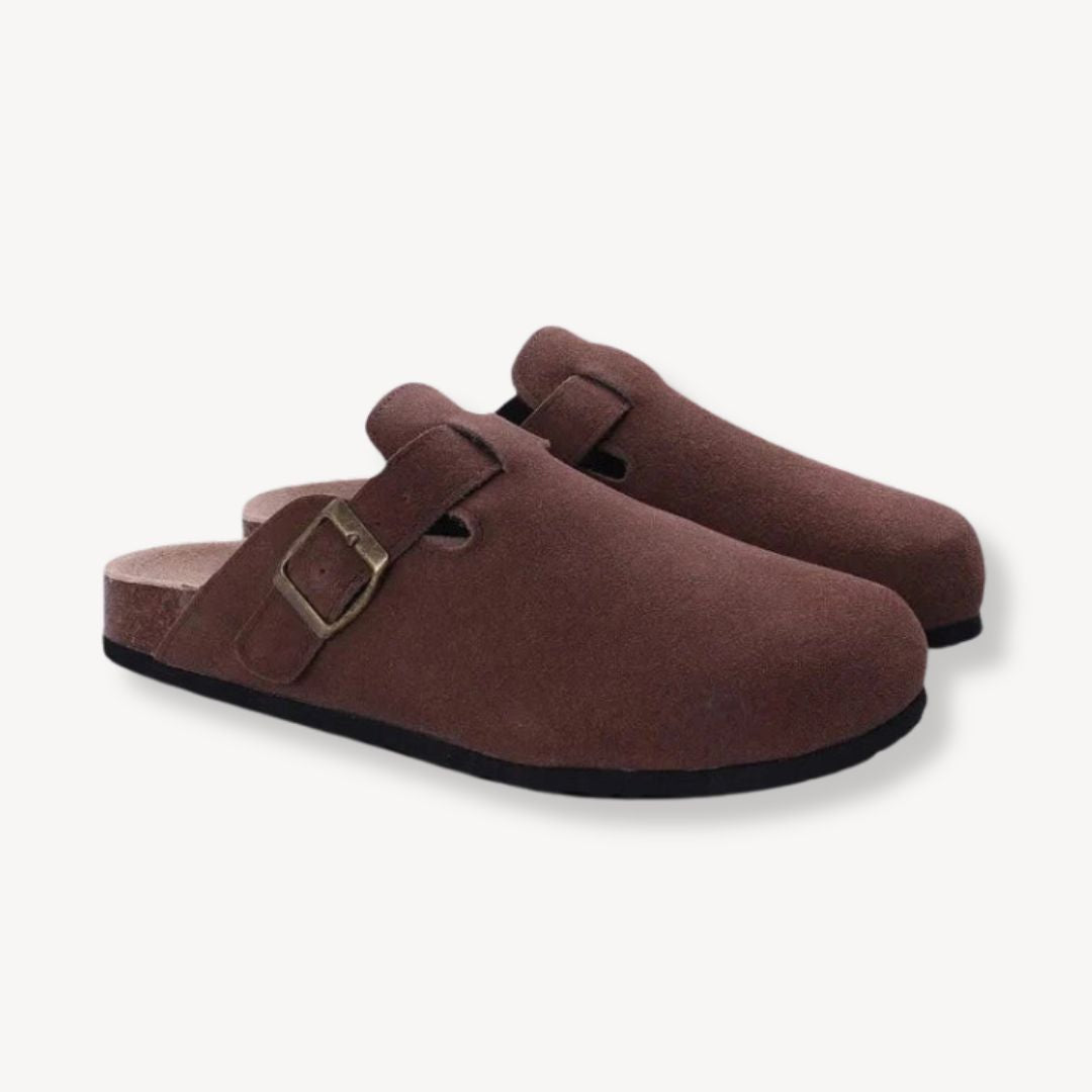 BerlinGlamour | Suède klompen met gesp, unisex 3